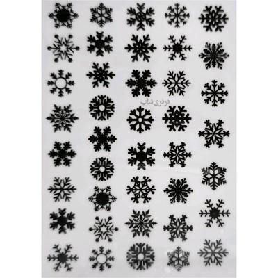 لنز ناخن طرح دانه برف سیاه