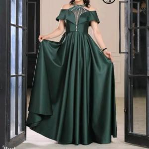 پیراهن زنانه ساتن مدل پیراهن مجلسی ساتن لباس مجلسی عروسکی ماکسی شیک