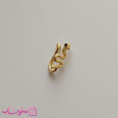 پیرسینگ فیک بینی یا گوش طرح مار نگیندار طلایی کد 849
