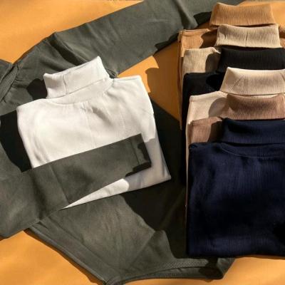 بادی یقه اسکی پنبه کبریتی زنانه آستین بلند قواره دار تاسایز50-52