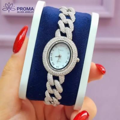 ساعت نقره زنانه بیضی طرح کارتیر مدل PRM64