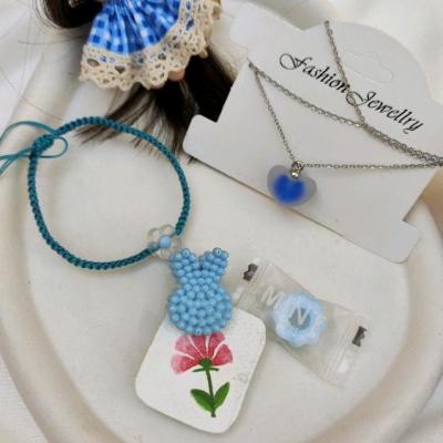 دستبند گردنبند قلب عروسک آبی روز دختر