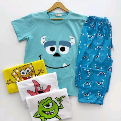 ست تیشرت و شلوار راحتی زنانه و دخترانه طرح انیمه و انیمیشنی