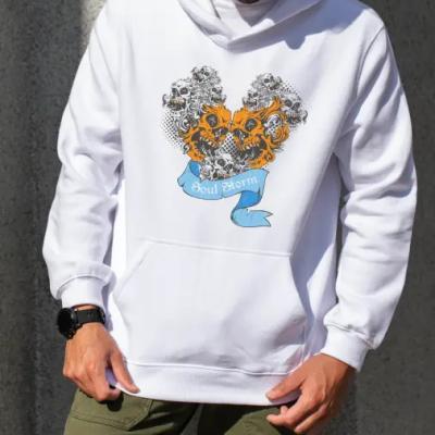 هودی مردانه پنبه ای پشت کرک طرحدار طرح اسکلت طوفان-157154