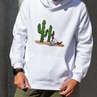 هودی مردانه پنبه ای پشت کرک طرحدار طرح کاکتوس-157151