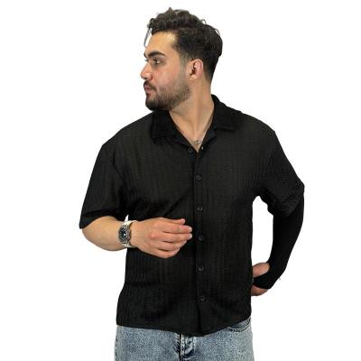 پیراهن آستین کوتاه طرح کامپیوتری خنک رنگ مشکی