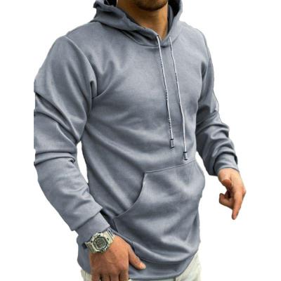 هودی مردانه کلاه دار مخمل سوییت طوسی روشن