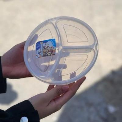 ظرف غذا گرد سه خانه