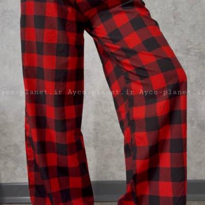شلوار پیژامه کرپ فری سایز چهارخونه استایل پینترستی-158710