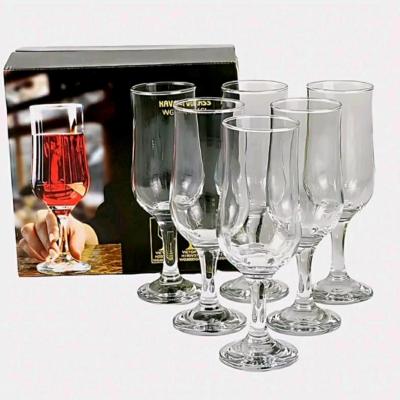 جام گیلاس خوری پلیه دار،پک شش عددی،مدل ویکتور،ارتفاع 22سانت