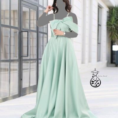 پیراهن مهمانی زنانه ساتن آمریکایی مدل مجلسی لارا