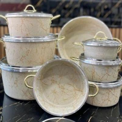 سرویس قابلمه 14 پارچه ماربل طرح سنگ