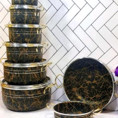 سرویس قابلمه ماربل 14 پارچه طرح سنگ