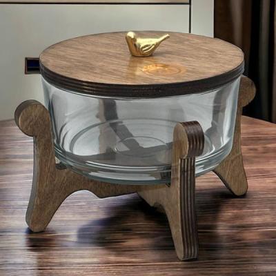 شکلات خوری بزرگ دربدار پایه چوب سیلوان