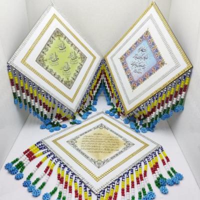 آویز چشم ونظر چوبی بزرگ حاشیه دو نواره