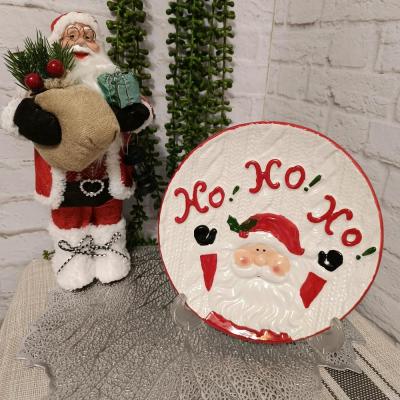 بشقاب بابانوئل کریسمسی وارداتی سرامیک