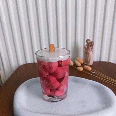 شمع شیشه ای قلب