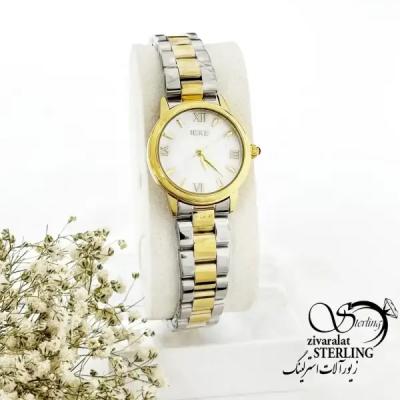 ساعت استیل دورنگ صفحه سفید برند IEKE کد 19955