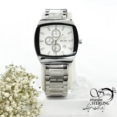 ساعت برند MILER استیل صفحه سفید مردانه کد 19959