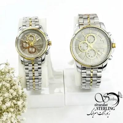 ساعت ست سفید طلایی برند رومانسون استیل کد 19960
