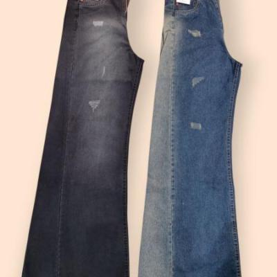 شلوار شافل بگ جین ترک زغالی و گازوئیلی