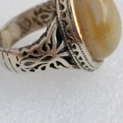 انگشتر عقیق جزع یمانی معدنی طبیعی اصل