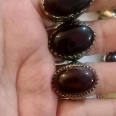 3عددانگشتر عقیق ناب معدنی طبیعی اصل
