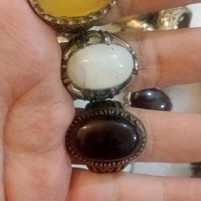 3عددانگشتر متنوع ناب معدنی طبیعی اصل زیبا