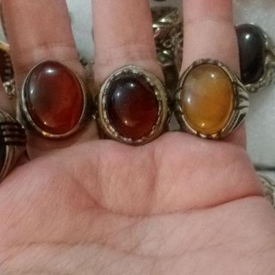 4عدد انگشتر متنوع طبیعی معدنی اصل