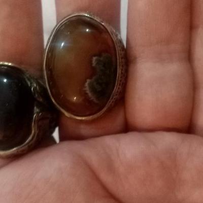 جفت انگشتر عقیق یمنی و سلیمانی مصور غول پیکر