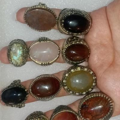 11عدد انگشتر متنوع معدنی طبیعی اصل ناب قدیمی