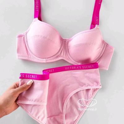 ست اسفنجی کم لایه نخی طرح دولایه VICTORIA SECRET