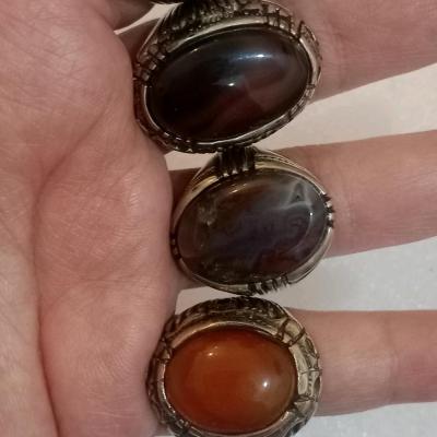 4عدد انگشتر غول پیکر متنوع معدنی طبیعی ناب