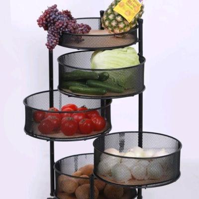 سبد سیب زمینی پیاز 5 طبقه چرخ دار