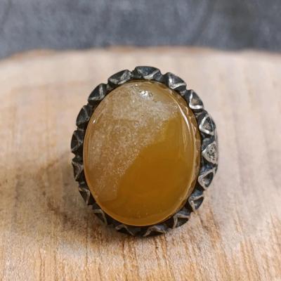 انگشتر مردانه عقیق ژئو دار درشت