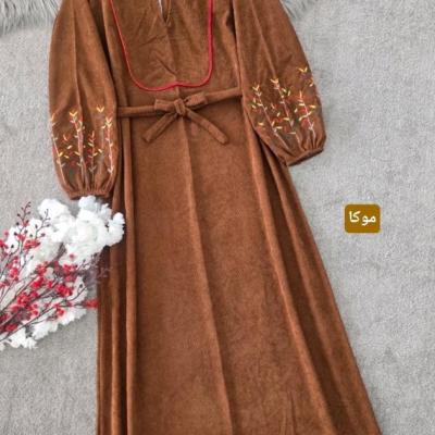 پیراهن روزمره زنانه مخمل مدل پیراهن زنانه واله