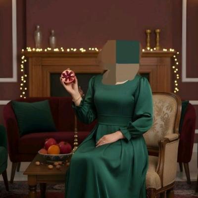 پیراهن یلدایی مهمانی زنانه کرپ شانل مدل بهار