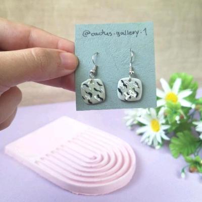 گوشواره رزینی مربع طوسی