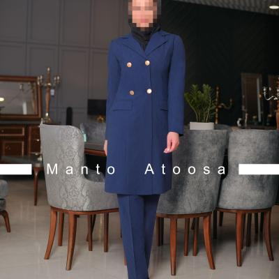 مانتو اداری زنانه نخی ارغوان مدل مانتو شلوار اداری دیپلمات آیسن