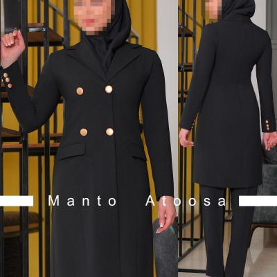 مانتو اداری زنانه نخی ارغوان مدل مانتو شلوار اداری پارمین