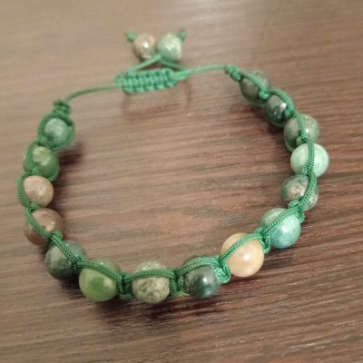 دستبند سنگ عقیق خزه ای