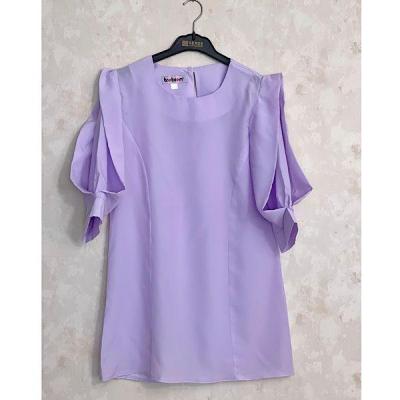 پیراهن مهمانی زنانه کرپ ایران مدل کوتاه بلوزفری سایز