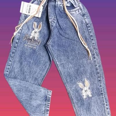 شلوار لی مام برفکی تکه دوزی خرگوش