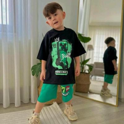 تیشرت شلوارک پنبه اعلا ماینکرافت مشکی-153197