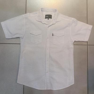 پیراهن نیم آستین مردانه پارچه کنفی ریز بافت