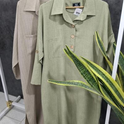 مانتو اسپرت زنانه نخی مدل کفتان راه راه