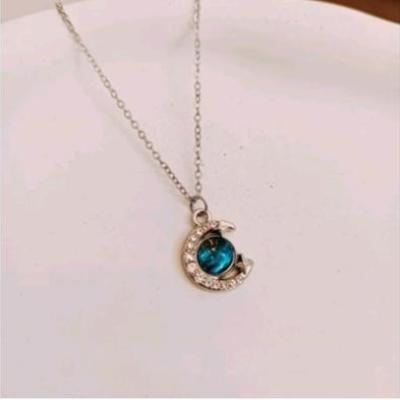 گردنبندپینترستی کهکشانی ماه و ستاره گردنبند دخترانه