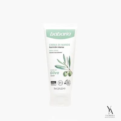 کرم دست مرطوب‌ کننده زیتون باباریا BABARIA مدل OLIVE OIL حجم 75 میل