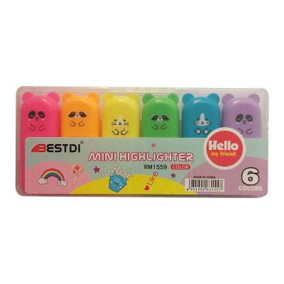 ماژیک علامت گذار بستدی مدل حیوانات بسته 6 عددی