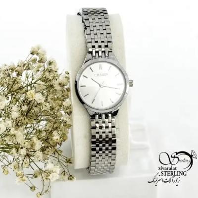 ساعت برند CITIZEN بند استیل صفحه سفید کد 19963